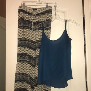 Patterned pants and matching tank